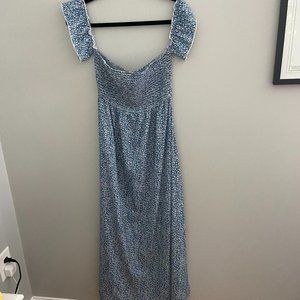 Off-The-Shoulder Boho Floral Maxi Dress